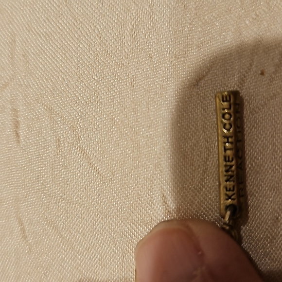 KENNETH COLE Vintage Brass, Abalones & Deep Blue stones Necklace - Picture 8 of 12